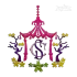 Pagoda Monogram Machine Embroidery Frames Digitized by Apex Art
