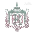 Flower Pagoda Monogram Frame Embroidery Design