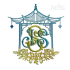 Flowers Pagoda Monogram Frames Machine Embroidery Design