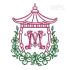 Flower Pagoda Monogram Frames Machine Embroidery Design