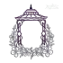Pagoda Frame with Flowers Embroidery Design