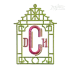Pagoda Tall Minimal Style Frame Embroidery Design