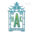 Pagoda Tall Minimal Frame Embroidery Design