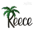 Palm Tree Beach Machine Embroidery Font - Apex