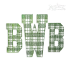Gingham Plaid Block Machine Embroidery Font by Apex Design