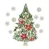 Poinsettia Flower Christmas Tree Cuttable Design
