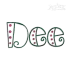 Polka Dot Curlz Machine Embroidery Font by Apex