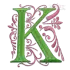 Regal Floral Machine Embroidery Fonts:Letter K