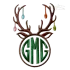 Deer Reindeer Antlers Christmas Bulbs Machine Embroidery Frame Design