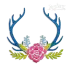Floral Rose Deer Reindeer Antlers Embroidery Designs
