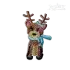 Cute Christmas Reindeer with Scarf Machine Embroidery Design
