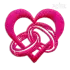 Wedding Rings in Heart Shaped Machine Embroidery Design Digitized 