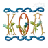 Rose Fishtail Machine Embroidery Font Letters