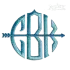 Rosie Circle Round Arrow Monogram Embroidery Fonts