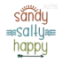 Sandy Salty Happy Beach Ocean Idea Machine Embroidery Design by Apex