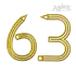Yellow number 63 embroidery design shaped with pencil details for personalized school and back-to-school projects