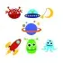 Space Pack with Spaceship Rocket Alien SVG Cuttable Design
