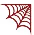 Bold corner spider web SVG with thick strands and open spacing in dark red