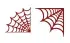 Two corner spider web SVG designs side by side, one fine and one bold
