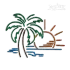 Sunset Ocean Machine Embroidery Design by Apex Designs