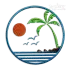 Sunset Ocean Beach Machine Embroidery Design by Apex Design