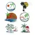 Sunrise Sunset Palm Tree Beach Pack Embroidery by Apex All