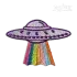 UFO Rainbow Machine Embroidery Design by Apex