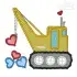 Valentine Crawler Crane Applique Embroidery Design