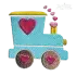 Train with Hearts Valentine Day Machine Embroidery Design | Apex