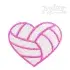 Volleyball Heart Embroidery Design