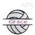 Volleyball Split Frame Embroidery Design
