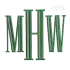 Whitney Embroidery Font Monogram 2-color MHW